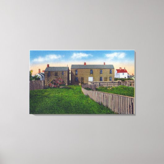 Uitzicht van de oude borgtocht canvas afdruk (Voorkant)