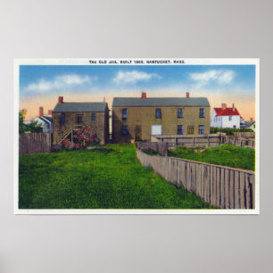 Uitzicht van de oude borgtocht poster