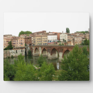 Uitzicht van de oude brug (foto) fotoplaat