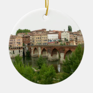 Uitzicht van de oude brug (foto) keramisch ornament