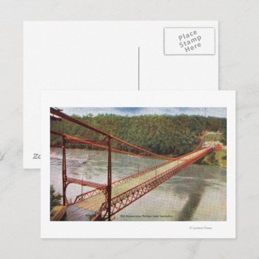 Uitzicht van de oude hangbrug briefkaart (Voorkant / Achterkant)