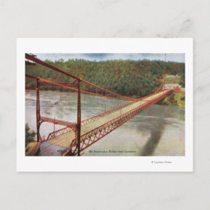 Uitzicht van de oude hangbrug briefkaart