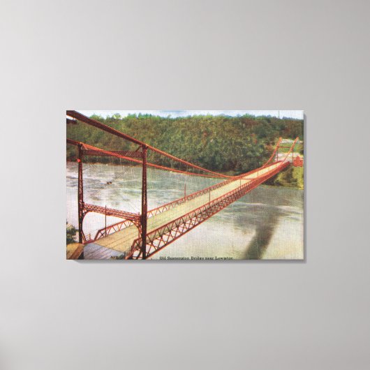 Uitzicht van de oude hangbrug canvas afdruk (Voorkant)