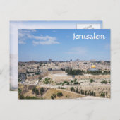 Uitzicht van de Oude Stad Jerusalem, Israël Briefkaart (Voorkant / Achterkant)