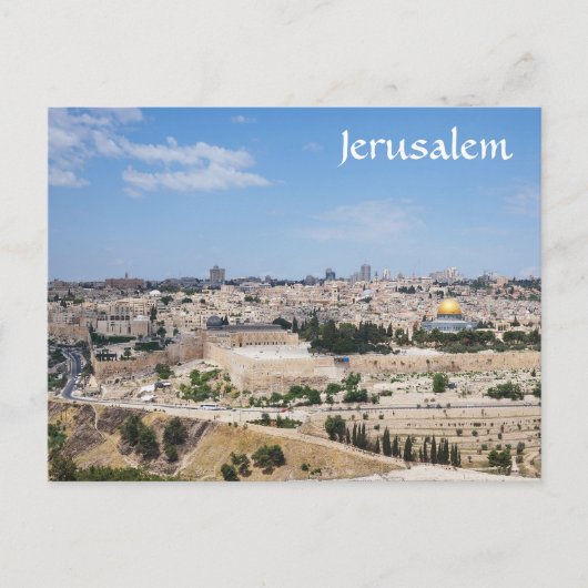 Uitzicht van de Oude Stad Jerusalem, Israël Briefkaart (Voorkant)