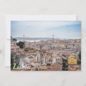 Uitzicht van de oude stad Lissabon en 25 april bru (Voorkant)