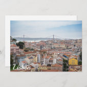 Uitzicht van de oude stad Lissabon en 25 april bru (Voorkant / Achterkant)