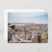 Uitzicht van de oude stad Lissabon en 25 april bru Briefkaart (Voorkant / Achterkant)