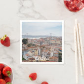 Uitzicht van de oude stad Lissabon en 25 april bru Servet (Insitu)