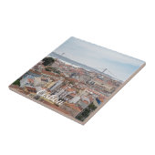 Uitzicht van de oude stad Lissabon en 25 april bru Tegeltje (Zijkant)