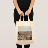 Uitzicht van de oude stad Lissabon en 25 april bru Tote Bag (Voorkant (product))