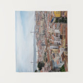 Uitzicht van de oude stad Lissabon en 25 april bru Wandkleed (Voorkant)