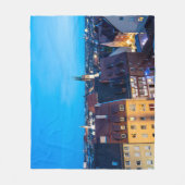 Uitzicht van de oude stad Nuremberg 's nachts Fleece Deken (Voorkant)