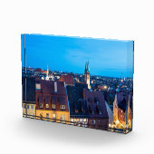Uitzicht van de oude stad Nuremberg 's nachts Fotoblokken (Rechts)