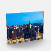 Uitzicht van de oude stad Nuremberg 's nachts Fotoblokken (Links)