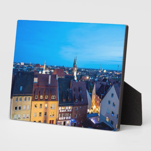 Uitzicht van de oude stad Nuremberg 's nachts Fotoplaat (Zijkant)