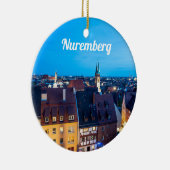 Uitzicht van de oude stad Nuremberg 's nachts Keramisch Ornament (Rechts)