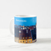 Uitzicht van de oude stad Nuremberg 's nachts Koffiemok (Voorkant links)