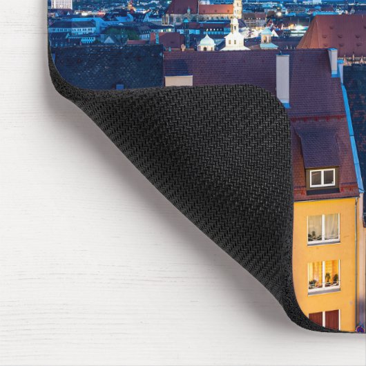 Uitzicht van de oude stad Nuremberg 's nachts Muismat (Hoek)