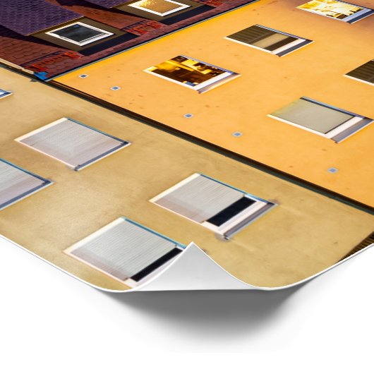 Uitzicht van de oude stad Nuremberg 's nachts Perfect Poster (Hoek)