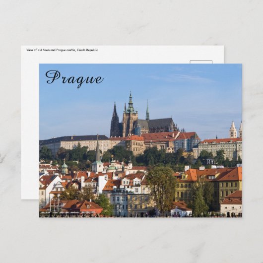 Uitzicht van de oude stad Praag, Tsjechië Briefkaart (Voorkant / Achterkant)