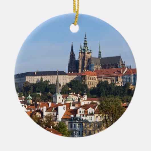 Uitzicht van de oude stad Praag, Tsjechië Keramisch Ornament (Voorkant)
