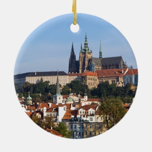 Uitzicht van de oude stad Praag, Tsjechië Keramisch Ornament (Achterkant)