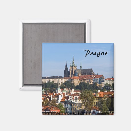 Uitzicht van de oude stad Praag, Tsjechië Magneet (Voorkant / Achterkant)