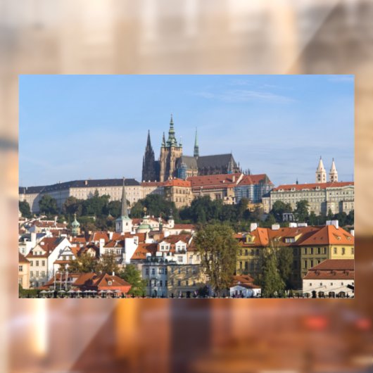 Uitzicht van de oude stad Praag, Tsjechië Raamsticker (Vel 2)