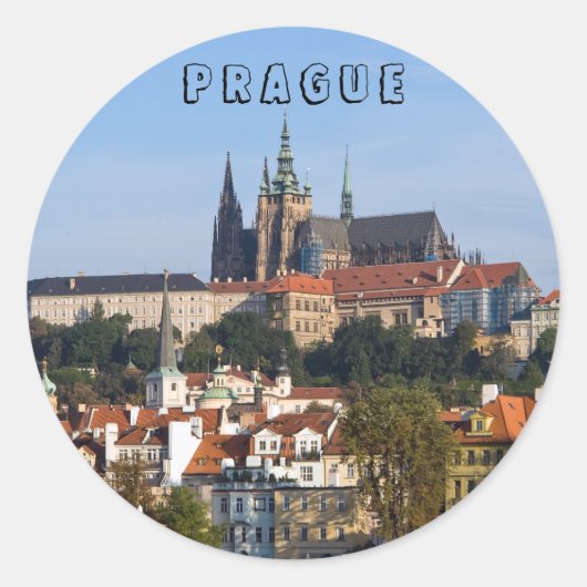 Uitzicht van de oude stad Praag, Tsjechië Ronde Sticker (Voorkant)