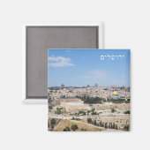 Uitzicht van de oude stad van Jeruzalem Magneet (Voorkant / Achterkant)