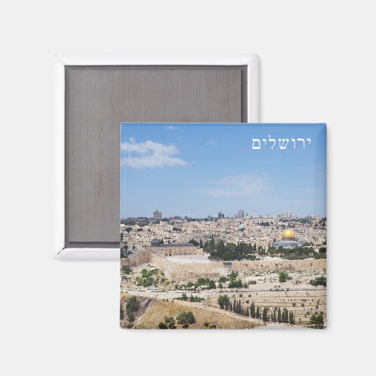 Uitzicht van de oude stad van Jeruzalem Magneet (Voorkant / Achterkant)