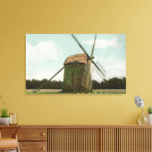 Uitzicht van de oudste windmolen op kabeljauw canvas afdruk (Insitu (Woonkamer))