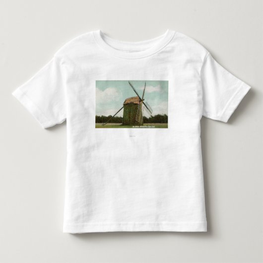 Uitzicht van de oudste windmolen op kabeljauw kinder shirts (Voorkant)