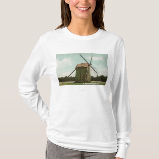 Uitzicht van de oudste windmolen op kabeljauw t-shirt (Voorkant)