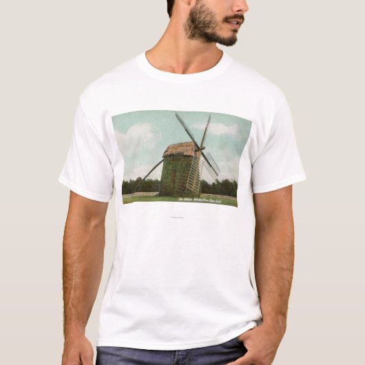Uitzicht van de oudste windmolen op kabeljauw t-shirt (Voorkant)