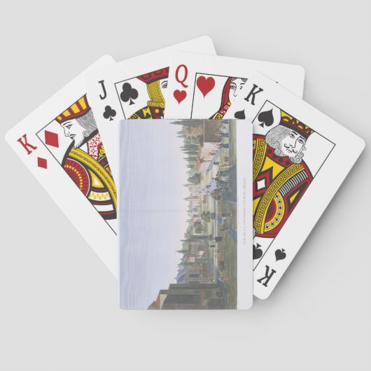 Uitzicht van de Outer Courtyard van de Seraglio, T Pokerkaarten (Achterkant)