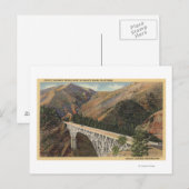 Uitzicht van de Pacific Hwy Bridge over Shasta Briefkaart (Voorkant / Achterkant)