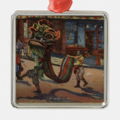 Uitzicht van de Parade in Chinatown Metalen Ornament (Voorkant)