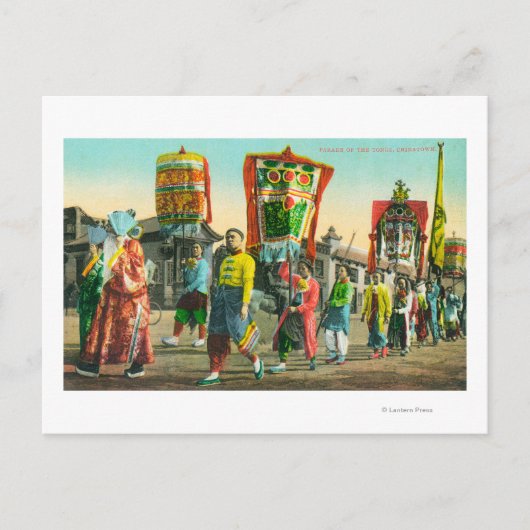Uitzicht van de Parade of the Tangen, Chinatown Briefkaart (Voorkant)