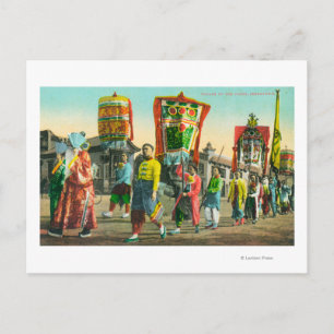 Uitzicht van de Parade of the Tangen, Chinatown Briefkaart