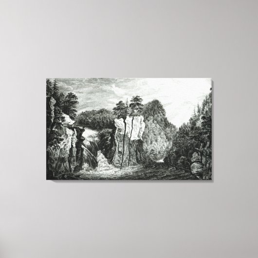 Uitzicht van de Passaic River Waterfall, New Jerse Canvas Afdruk (Voorkant)