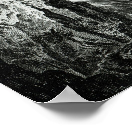 Uitzicht van de Passaic River Waterfall, New Jerse Poster (Hoek)