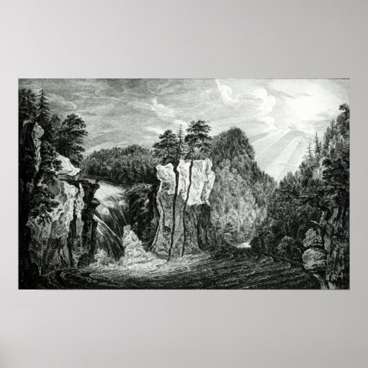 Uitzicht van de Passaic River Waterfall, New Jerse Poster (Voorkant)