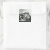 Uitzicht van de Passaic River Waterfall, New Jerse Vierkante Sticker (Tas)