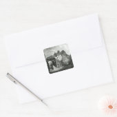 Uitzicht van de Passaic River Waterfall, New Jerse Vierkante Sticker (Envelop)