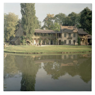 Uitzicht van de petit Hameau, 1782-85 (foto) Tegeltje