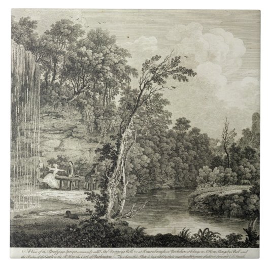 Uitzicht van de Petrifying Spring, gewoonlijk aang Tegeltje (Voorkant)