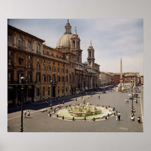 Uitzicht van de piazza poster (Voorkant)