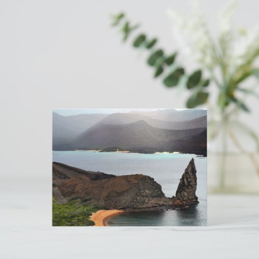 Uitzicht van de piek van Bartolome op de Galapagos Briefkaart (Staand voorkant)